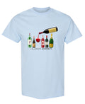 Celebrate Diversity Wine Bottles — Light Blue T-Shirt — front