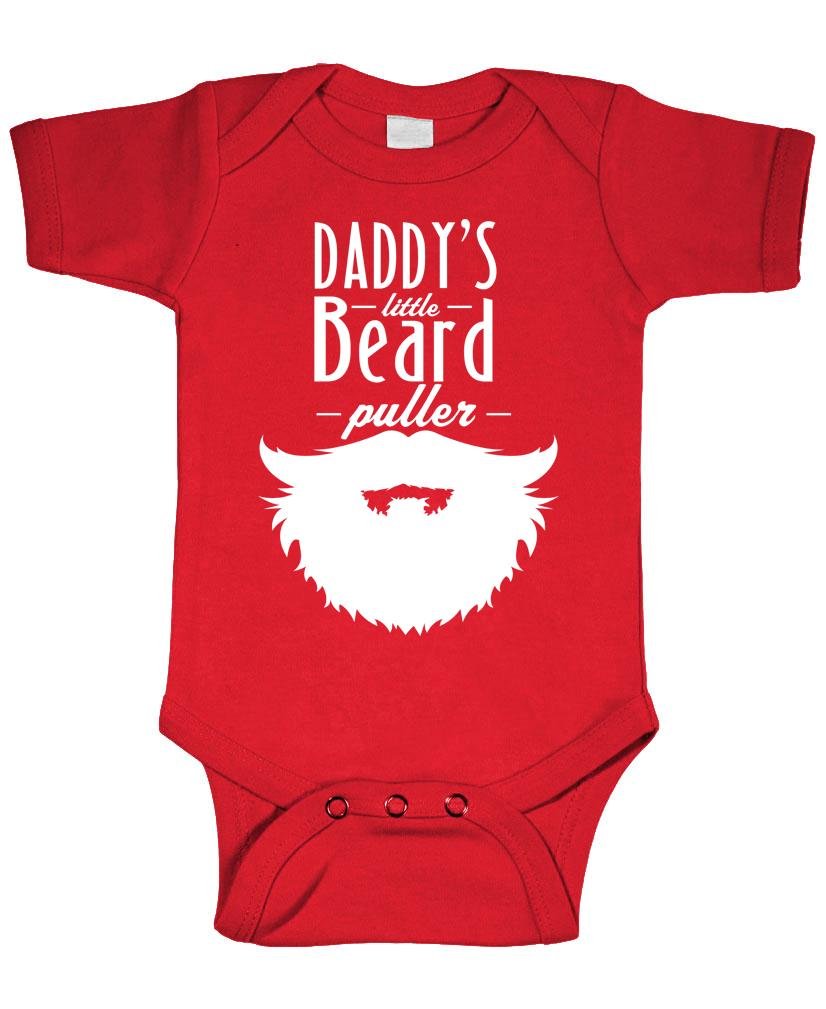 Daddy's Little Beard Puller — Red Infant Bodysuit — front