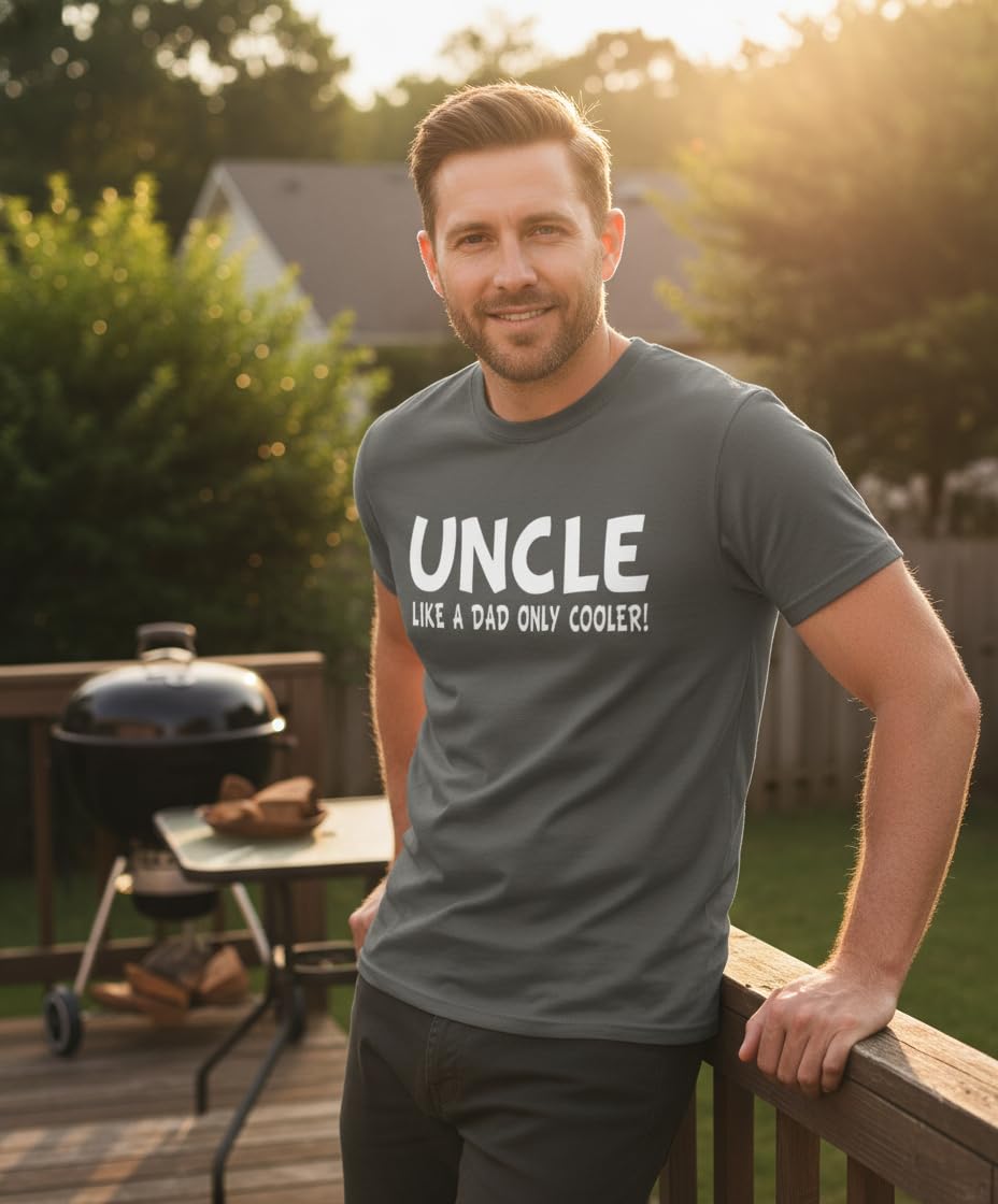 Uncle — Like a Dad Only Cooler — Charcoal T-Shirt — lifestyle 2
