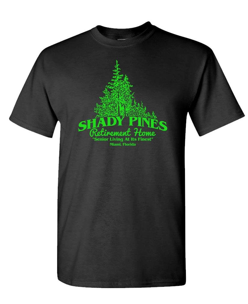Shady Pines Retirement Home — Black T-Shirt — front