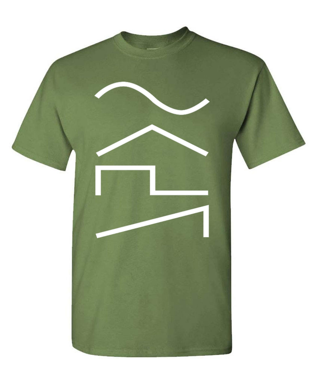 Synth Waveforms — Military Green T-Shirt — front