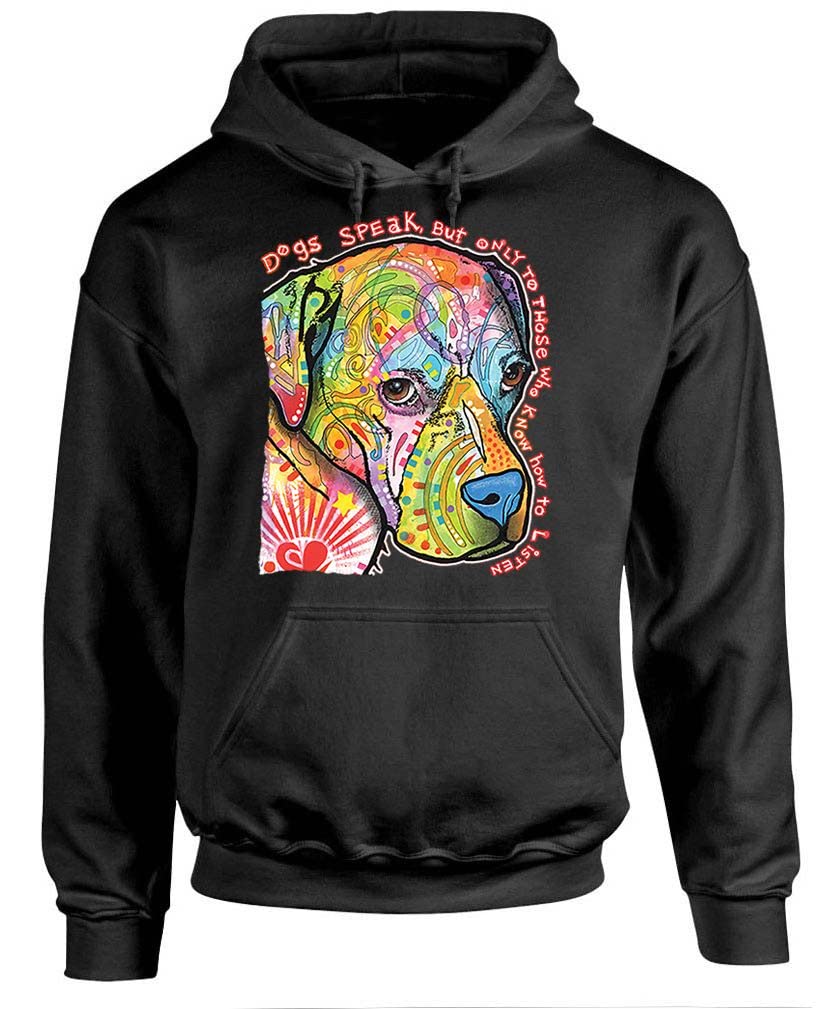 Dogs Speak to Those Who Listen — Black Hoodie — front