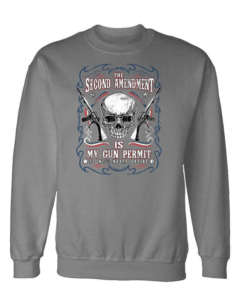 The Second Amendment My Gun Permit — Charcoal Sweatshirt — front