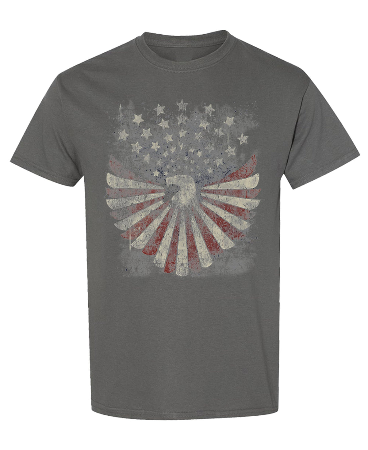 Vintage American Eagle Flag — Charcoal T-Shirt — front