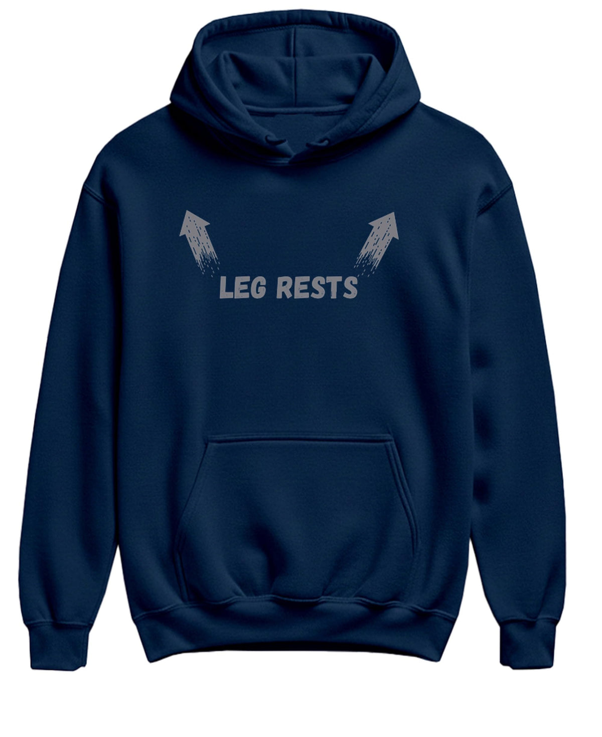 Leg Rests Arrows — Navy Hoodie — front