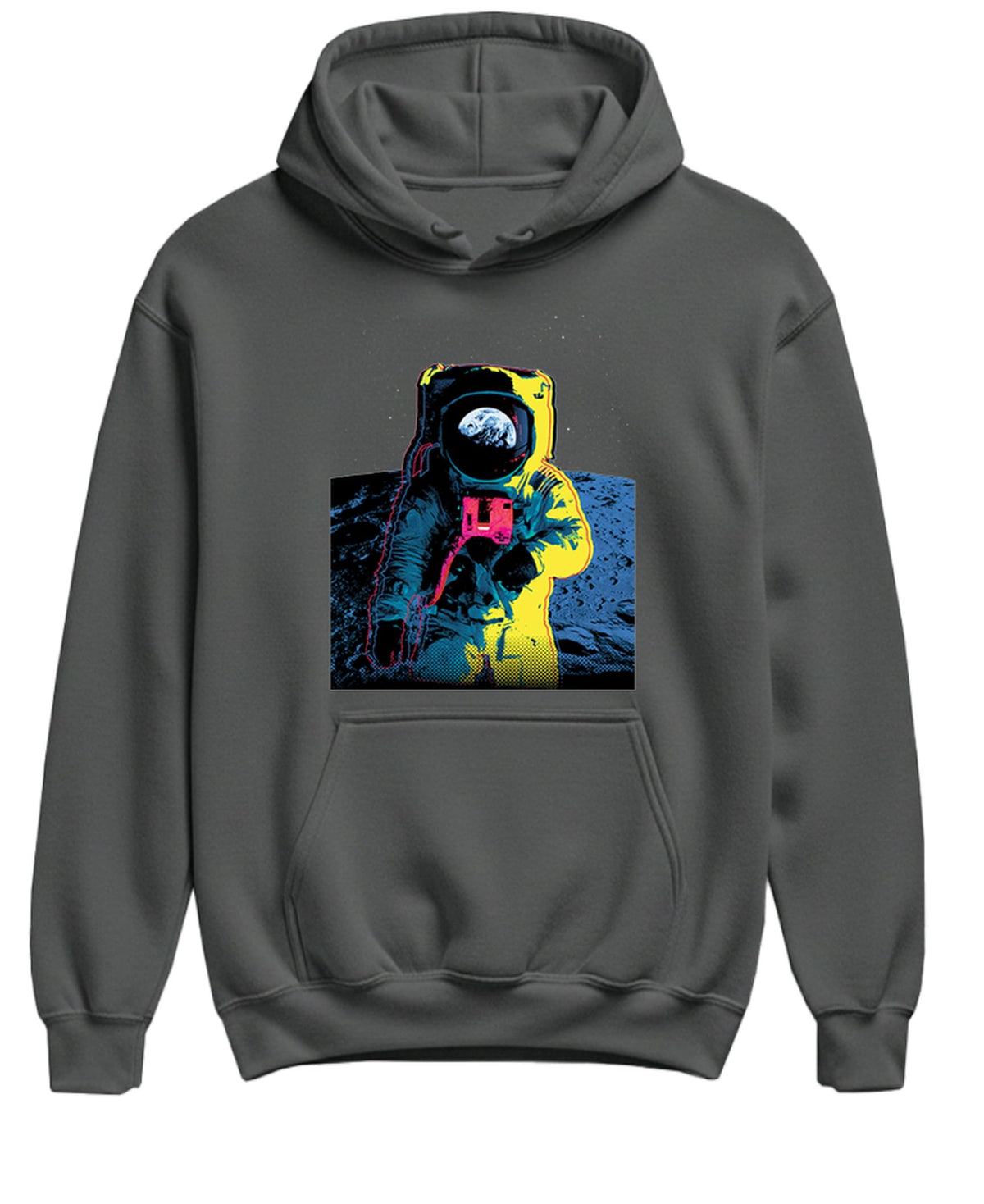 Colorful Astronaut — Charcoal Hoodie — front