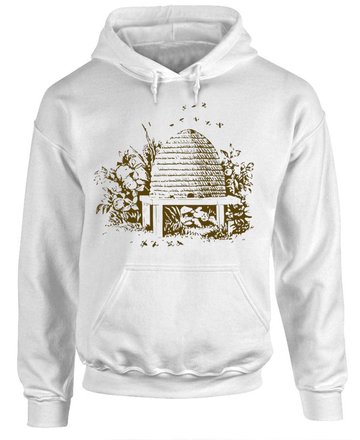Vintage Beehive — White Hoodie — front