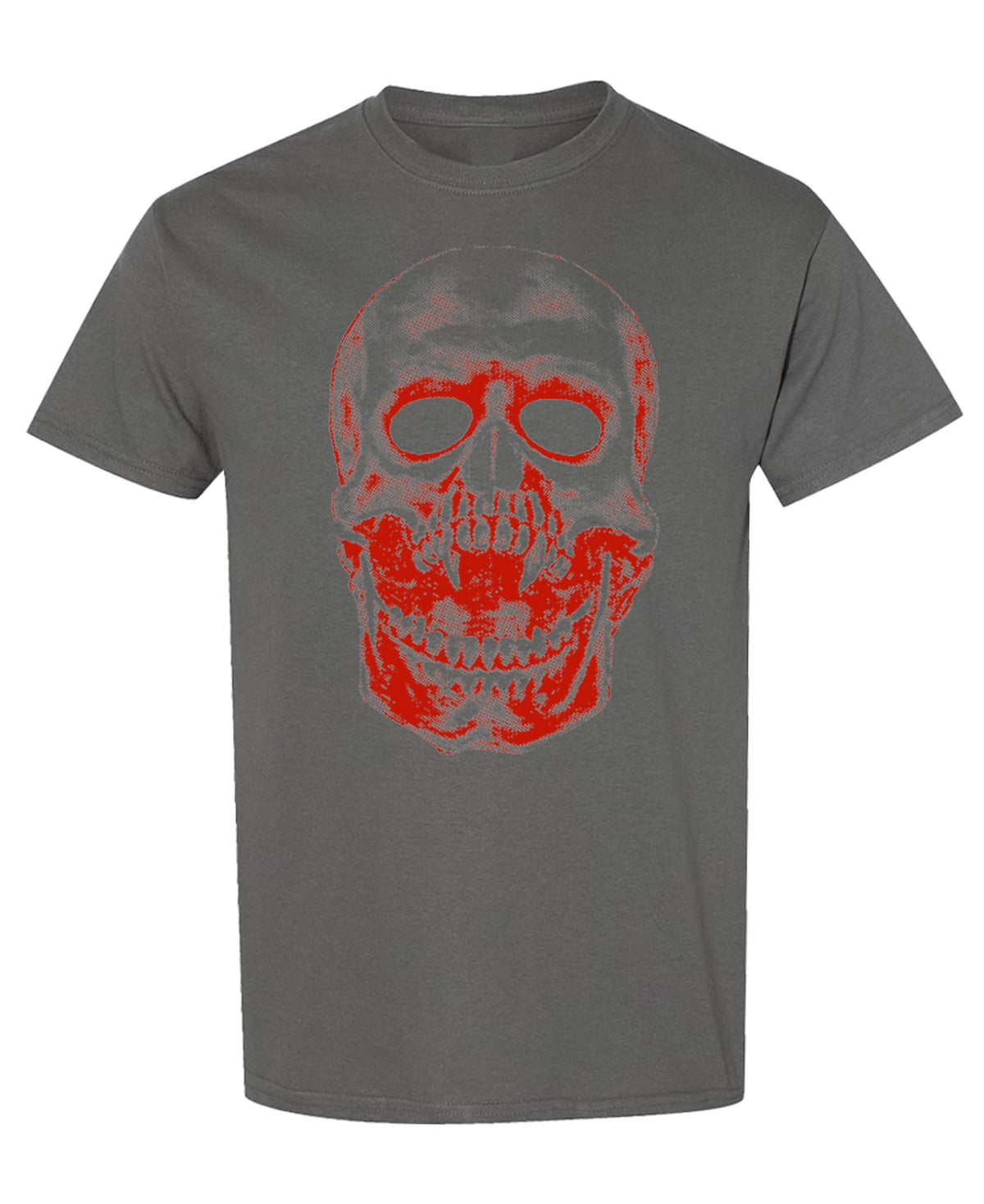 Red X-Ray Skull — Charcoal T-Shirt — front