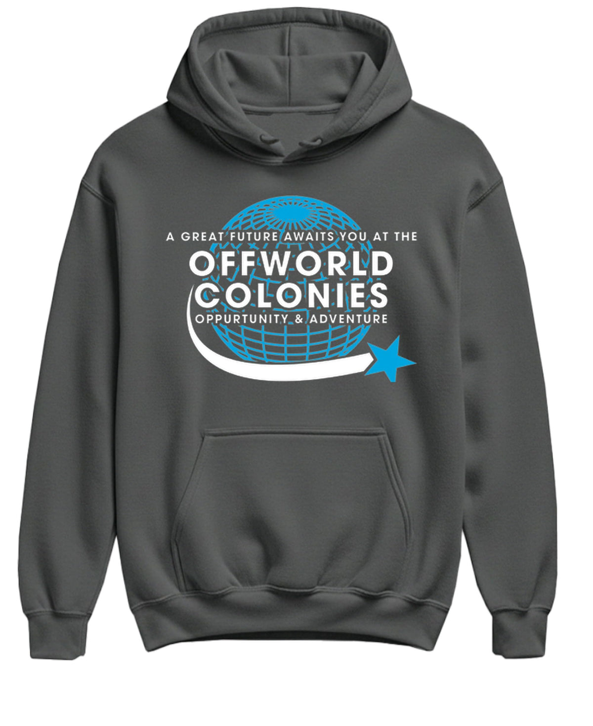 Offworld Colonies — Charcoal Hoodie — front