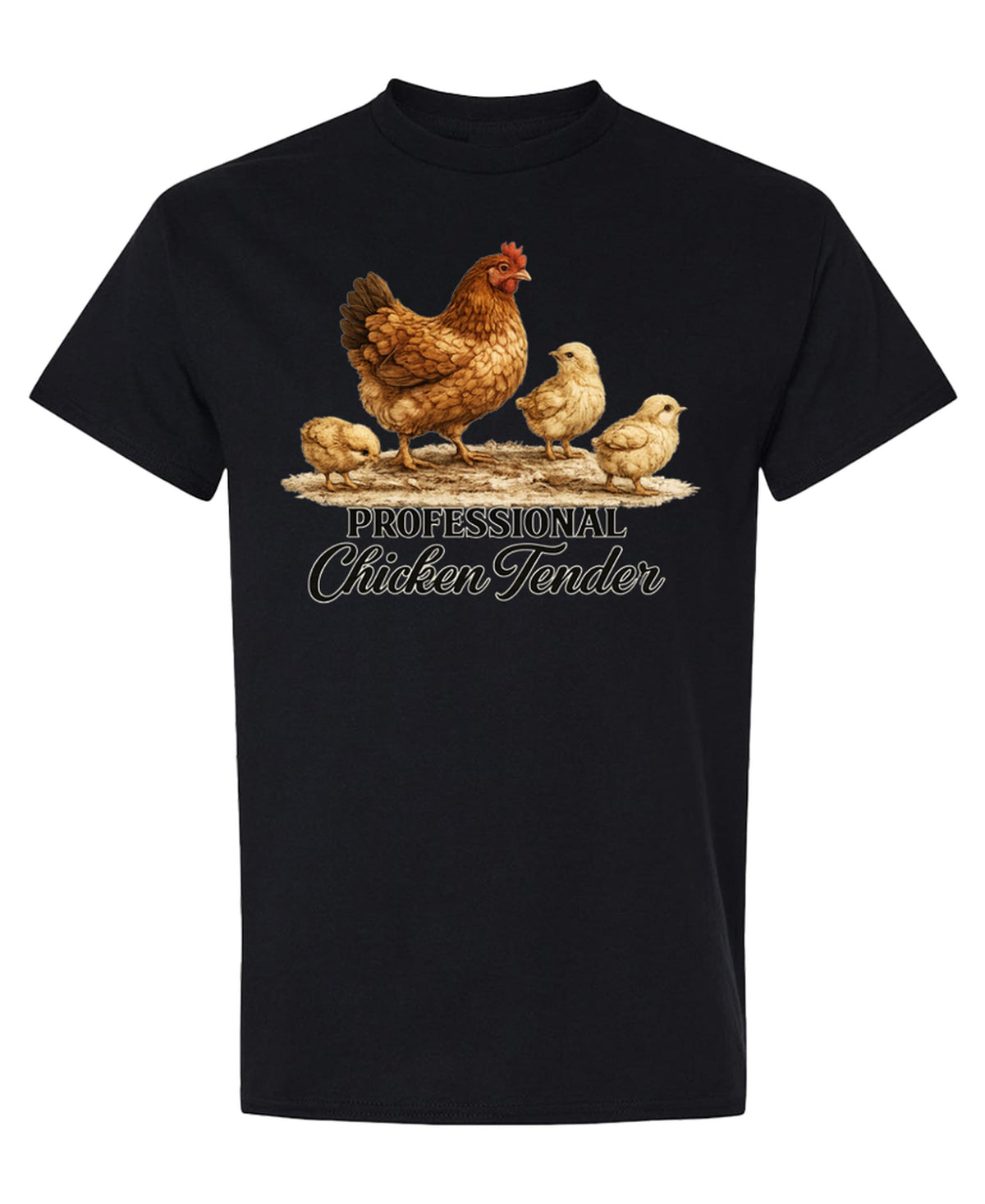 Chicken Tender Funny — Black T-Shirt — front