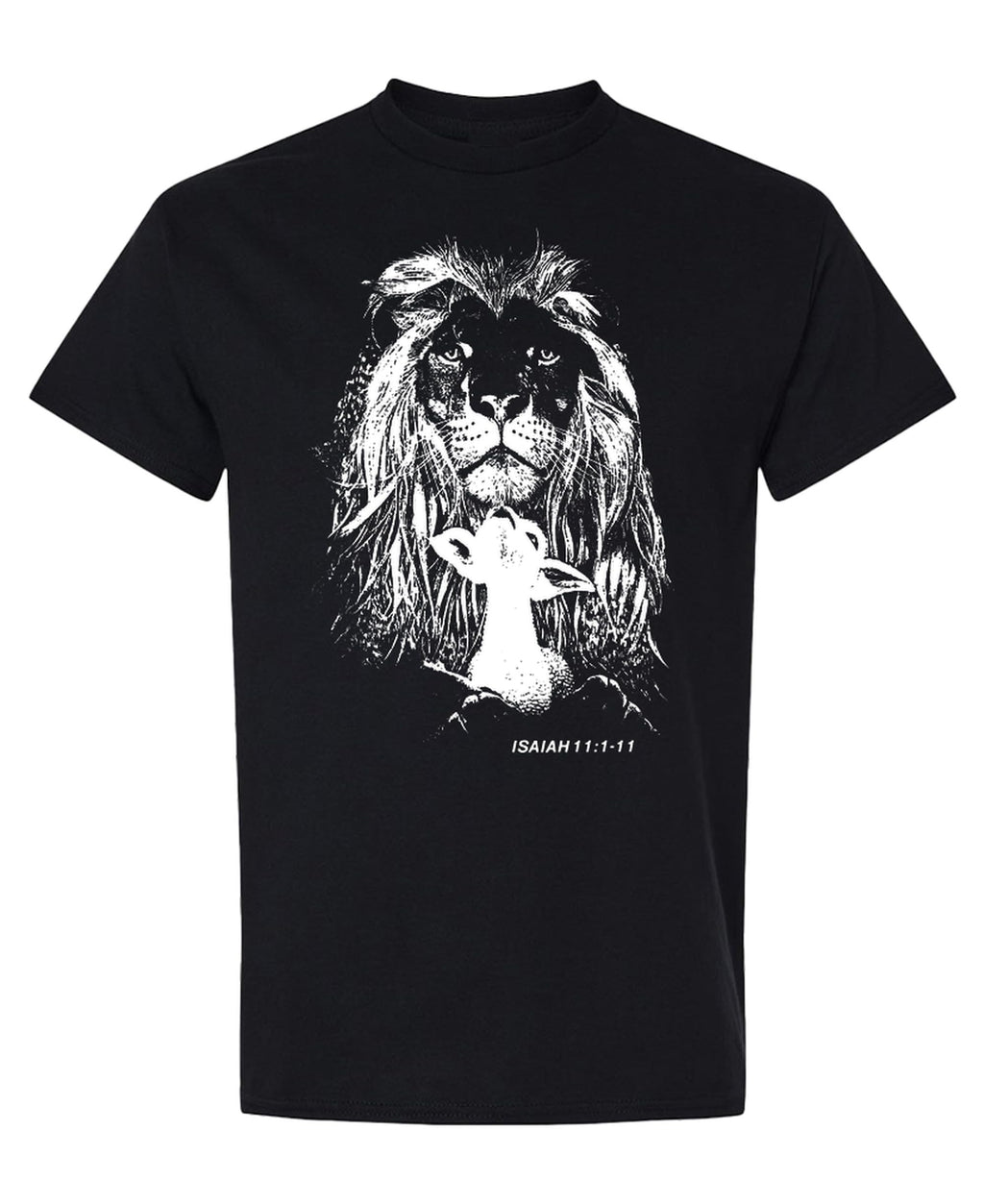 Lion and Lamb — Black T-Shirt — front