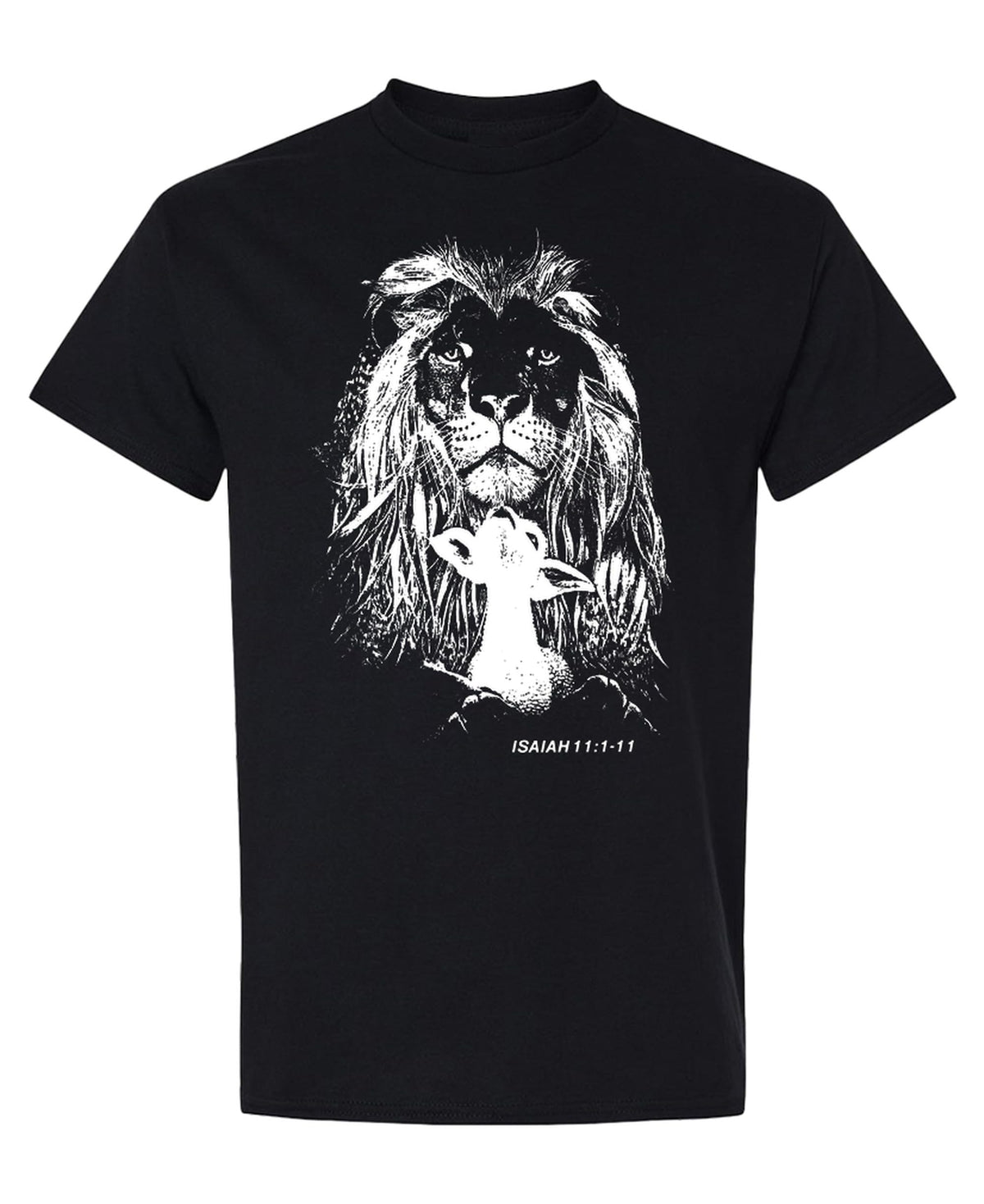 Lion and Lamb — Black T-Shirt — front