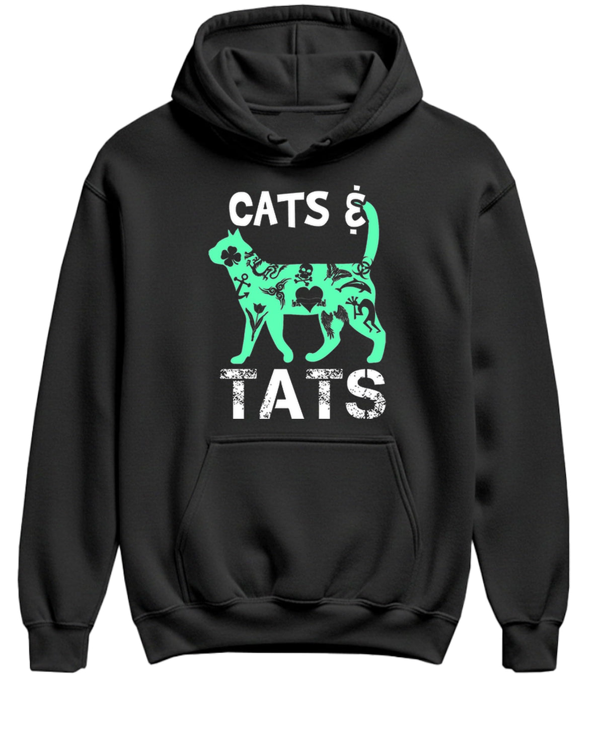 Cats and Tats — Black Hoodie — front