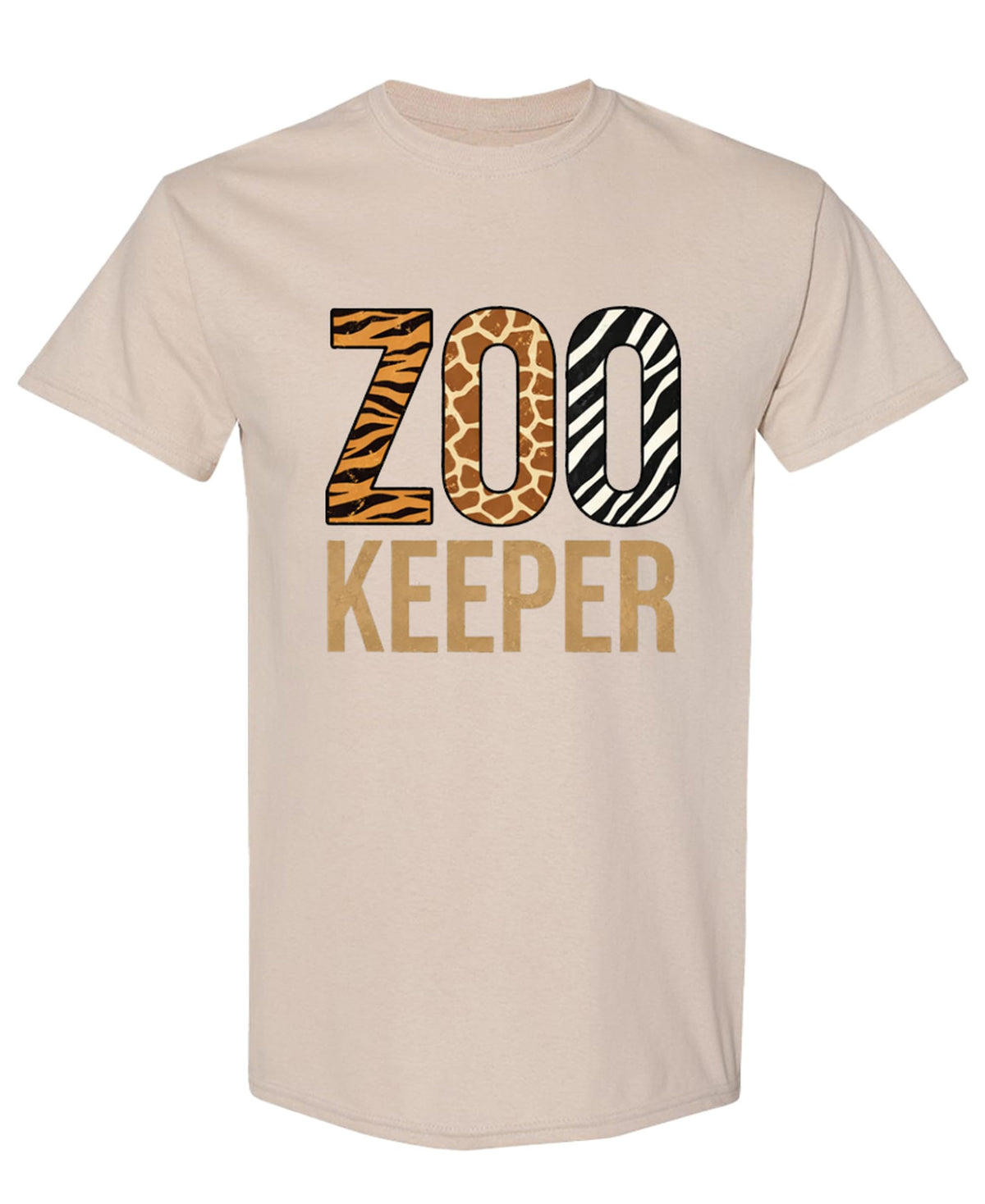 Zoo Keeper Tired Moms — Sand T-Shirt — front