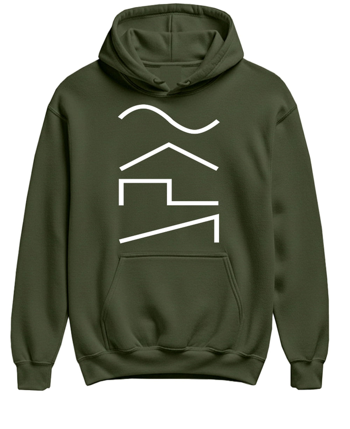 Synth Waveforms — Military Green Hoodie — front