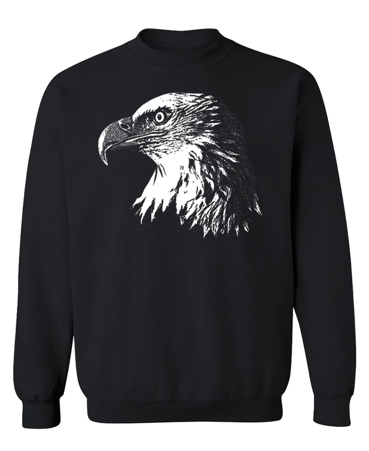 Bald Eagle Portrait — Black Sweatshirt — front