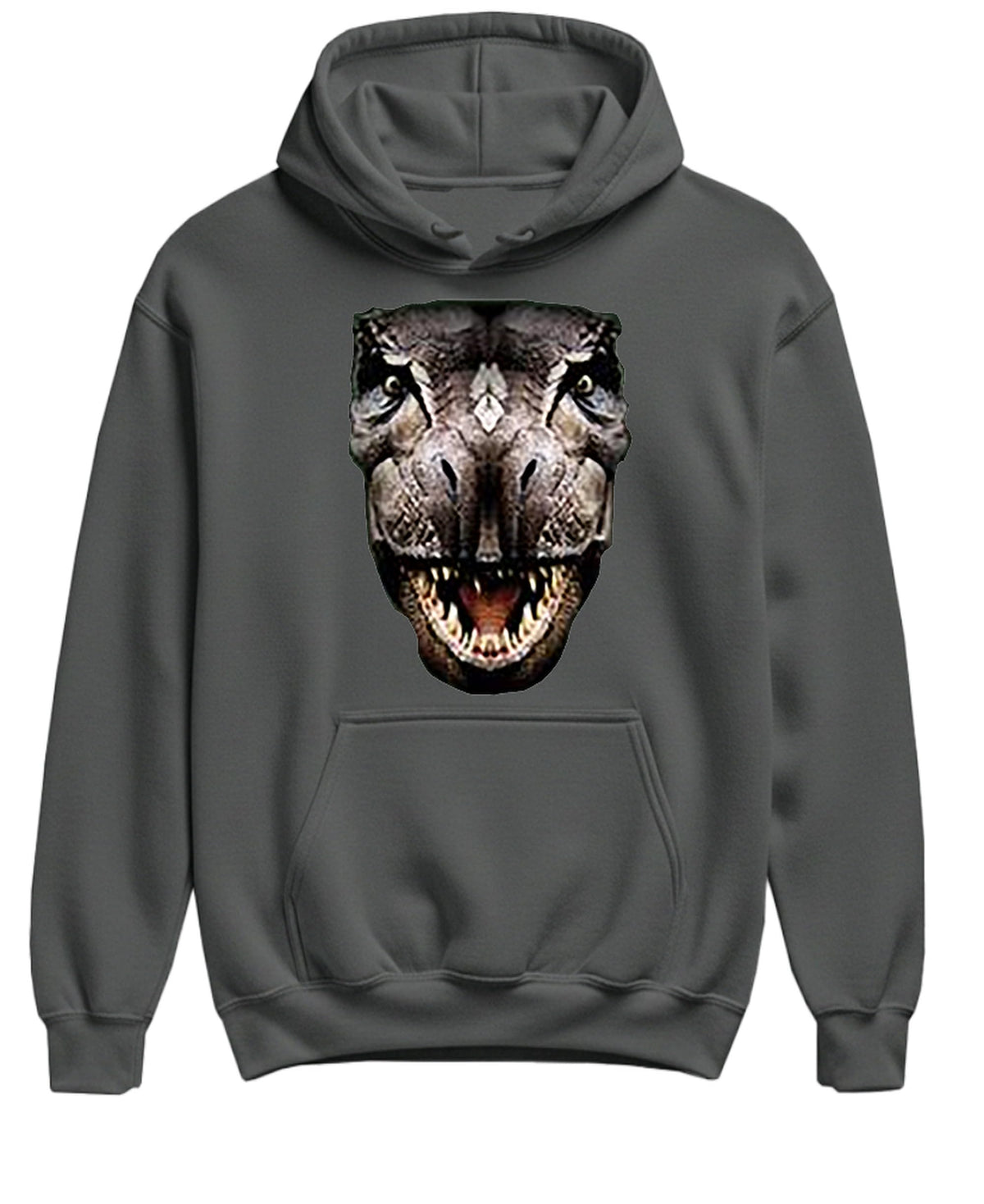 T-Rex Head — Charcoal Hoodie — front