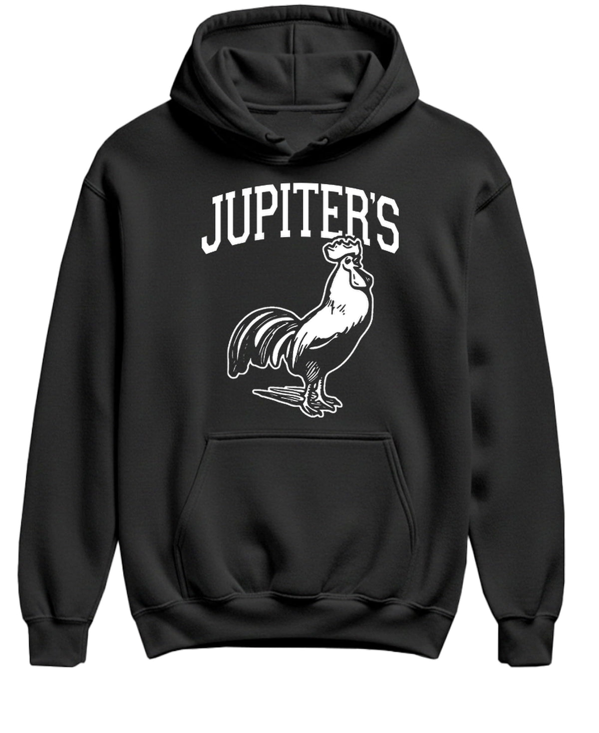 Jupiter's Rooster — Black Hoodie — front