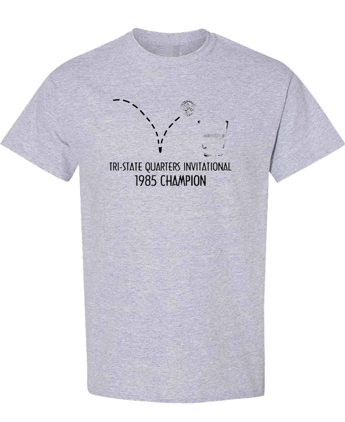 1985 Quarters Invitational Champion — Sport Gray T-Shirt — front