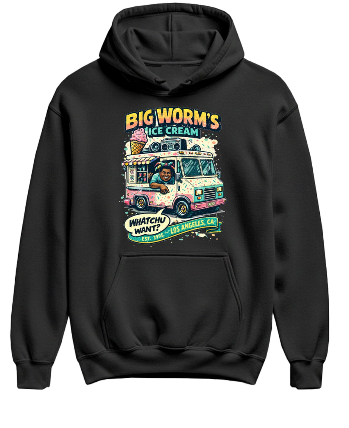 Ice Cream Truck — Black Hoodie — front