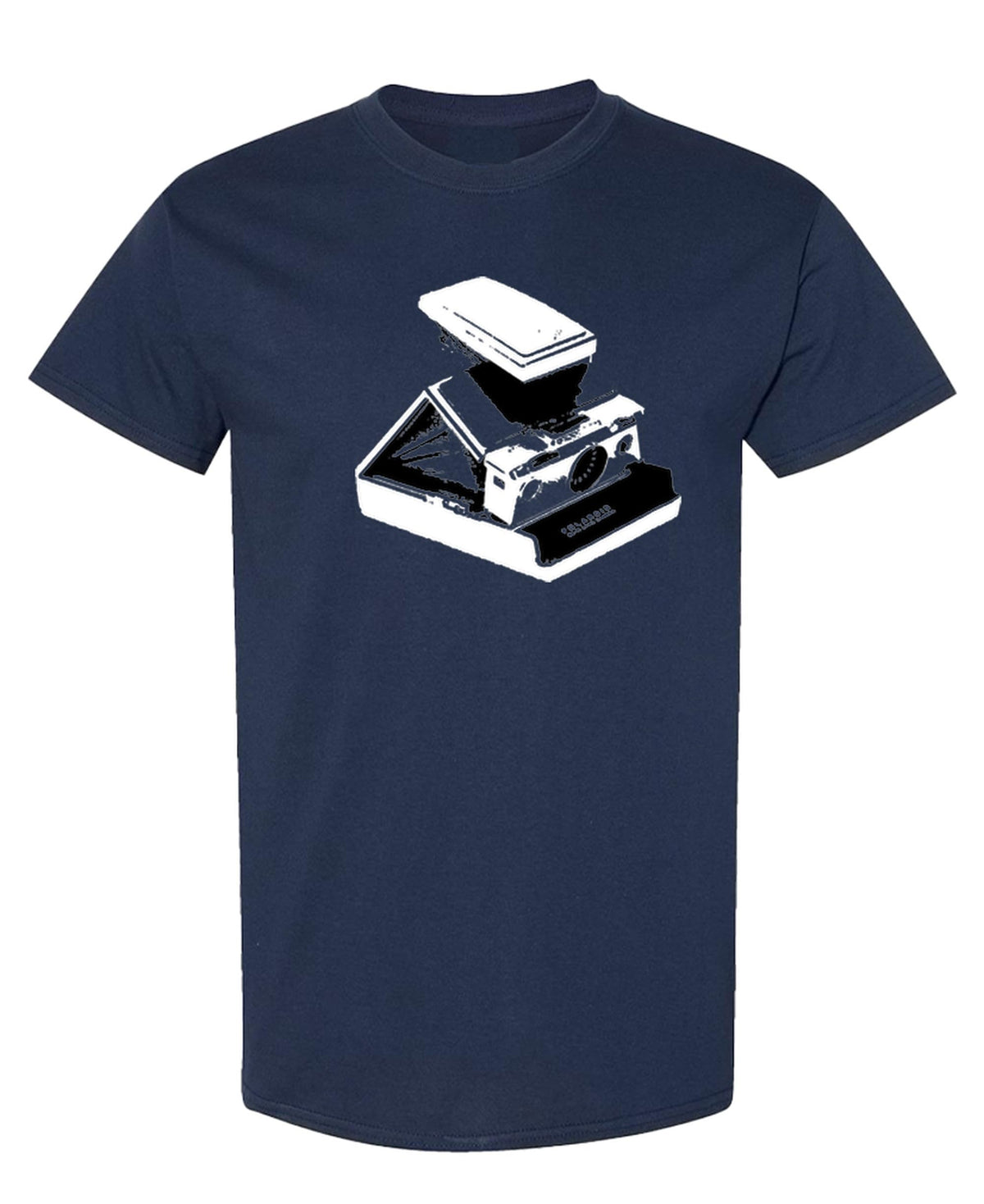 Vintage Instant Camera — Navy T-Shirt — front