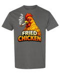 Funny Chicken Smoking Weed — Charcoal T-Shirt — front