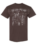 Feathered Skull with Dreamcatcher — Chocolate T-Shirt — front