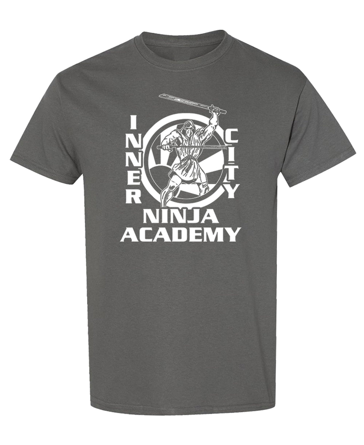 Inner City Ninja Academy — Charcoal T-Shirt — front