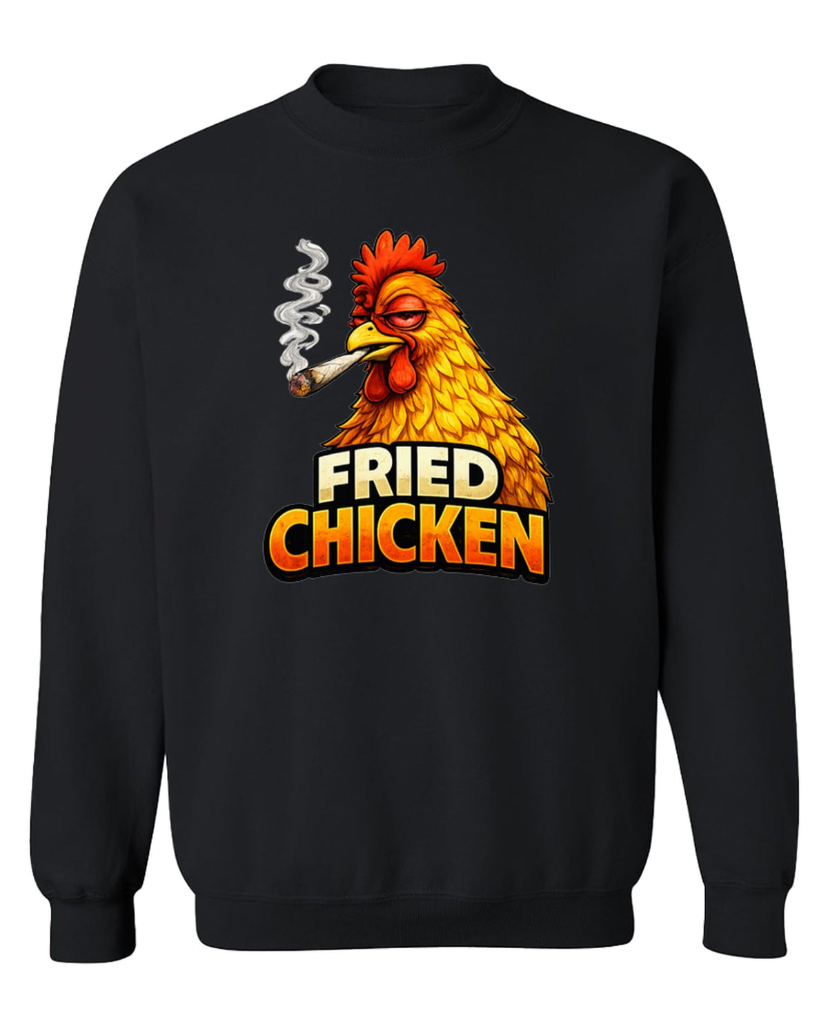 Funny Chicken Smoking Weed — Black Sweatshirt — front