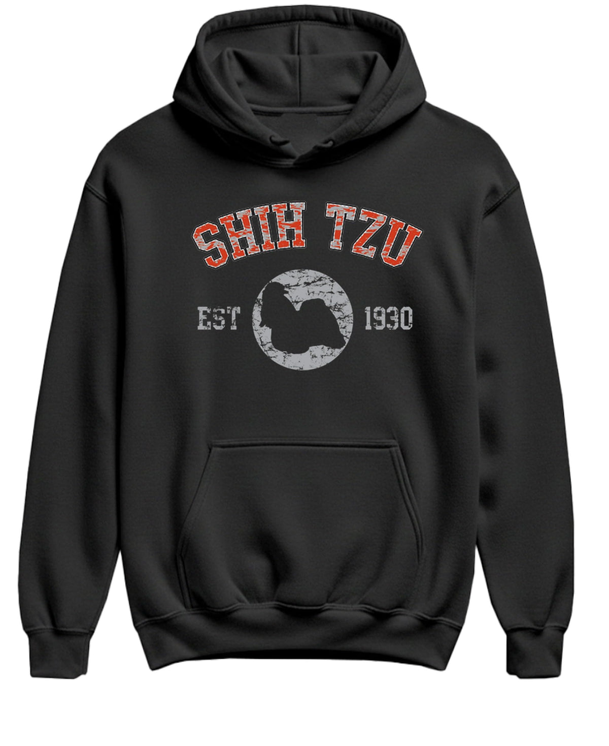 Shih Tzu Established 1930 — Black Hoodie — front