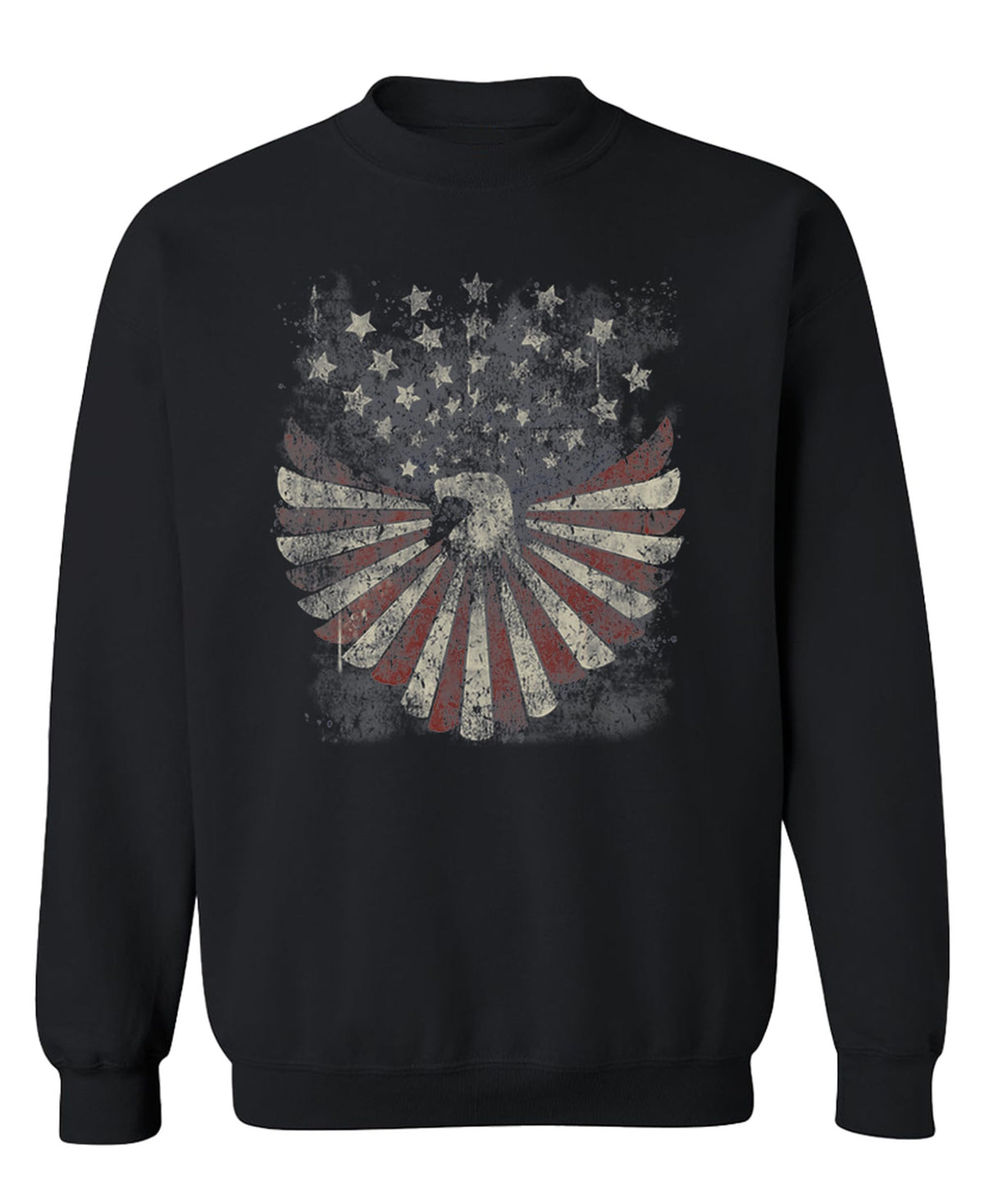 Vintage American Eagle Flag — Black Sweatshirt — front