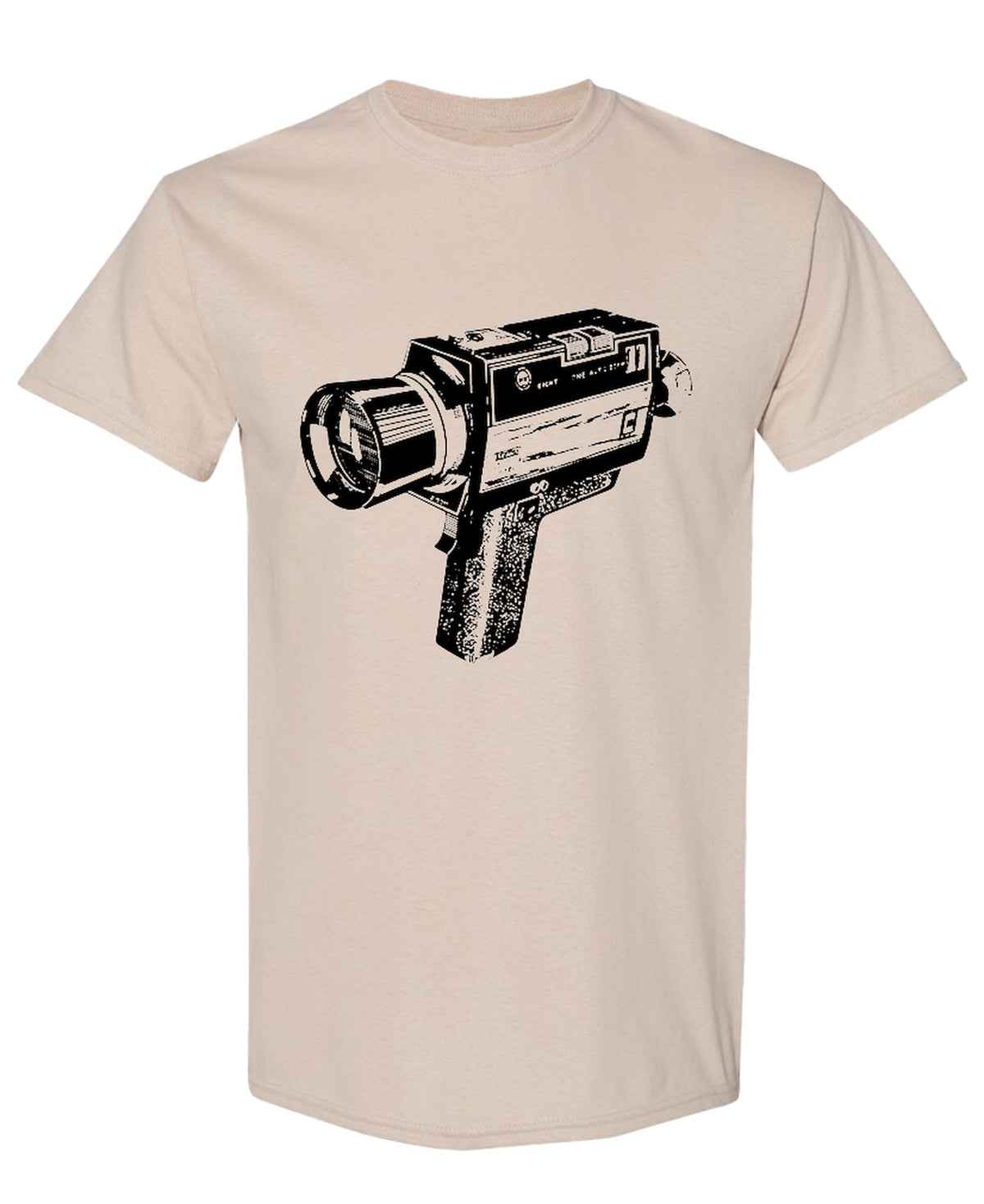 Vintage Super 8 Movie Camera — Sand T-Shirt — front