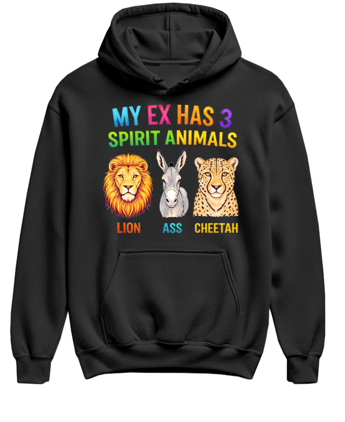 Funny Animal Lover — Black Hoodie — front