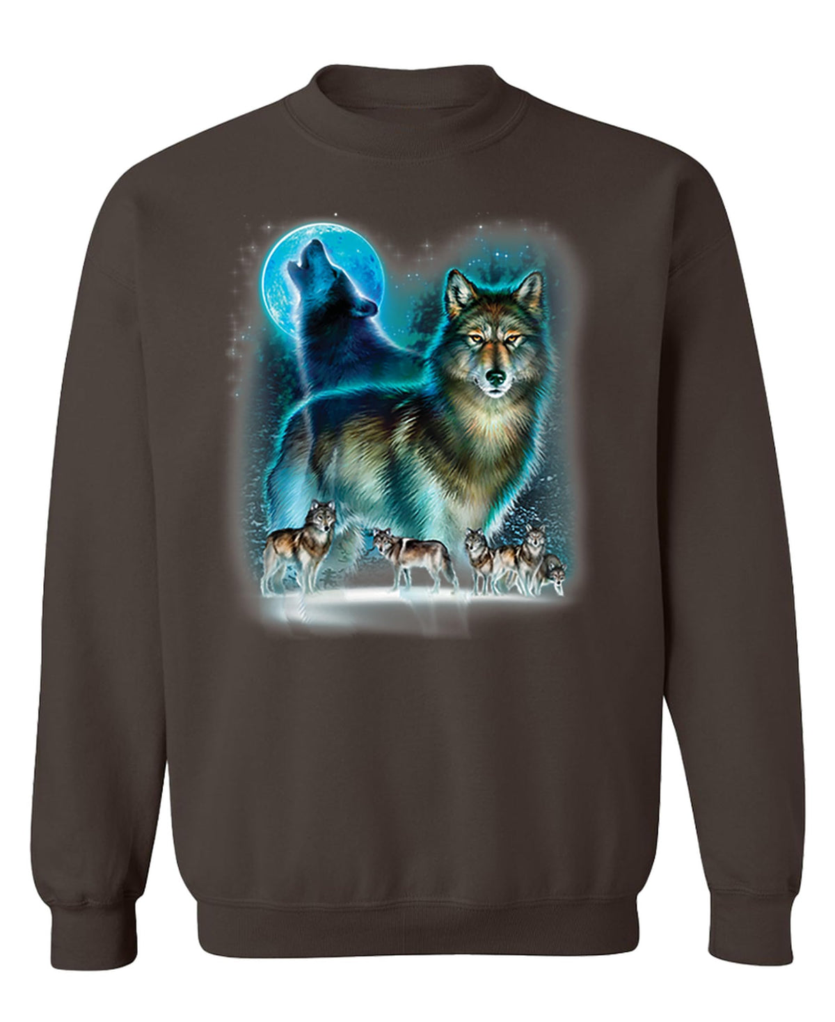 Howling Wolf Pack — Chocolate Sweatshirt — front
