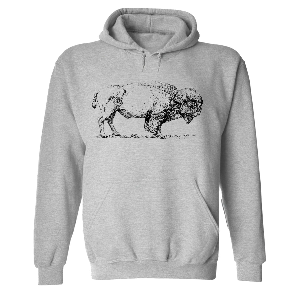Bison Illustration — Sport Gray Hoodie — front