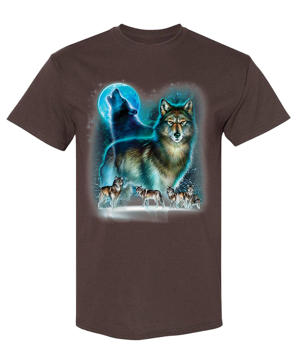 Howling Wolf Pack — Chocolate T-Shirt — front