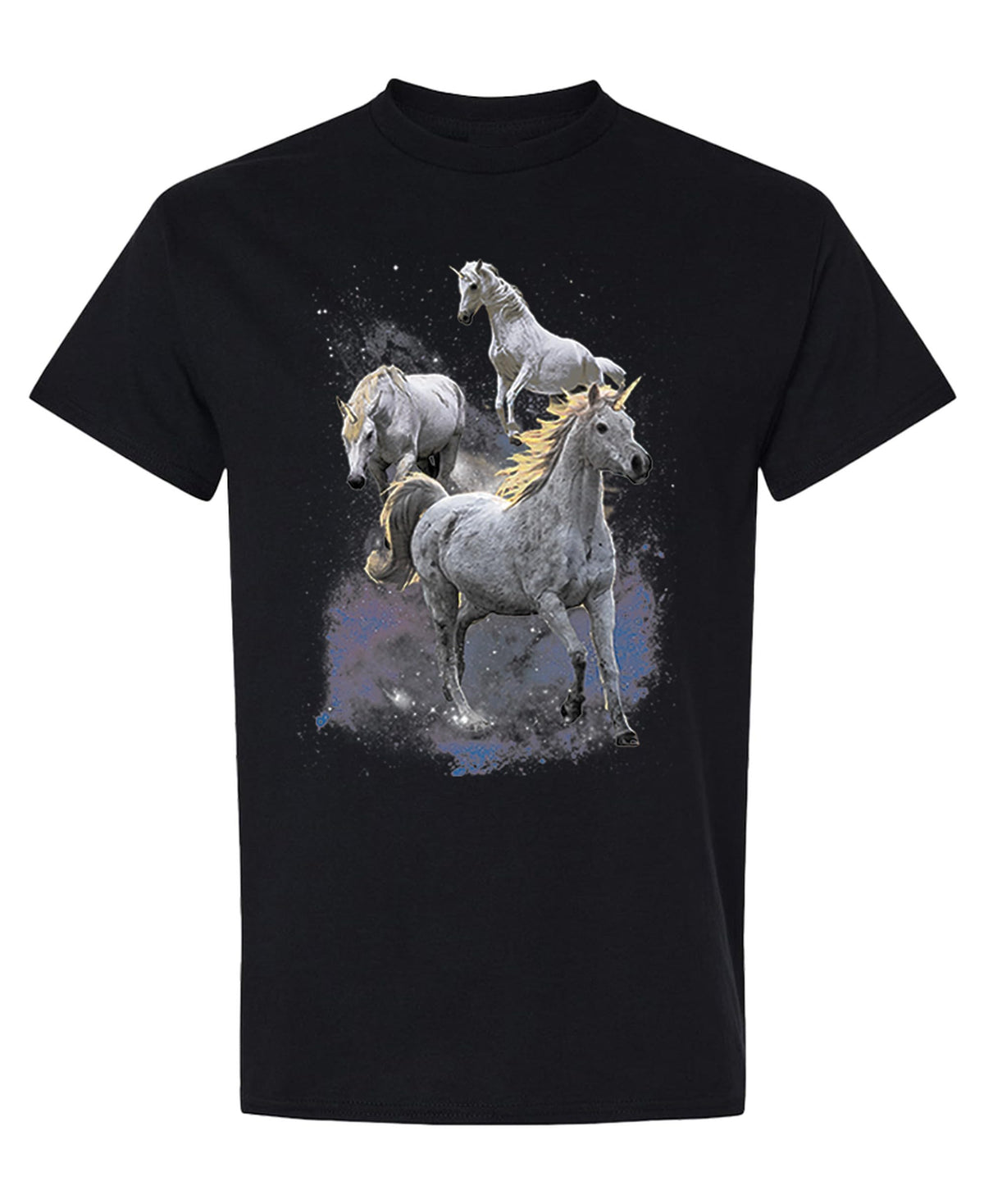 Unicorn Herd — Black T-Shirt — front