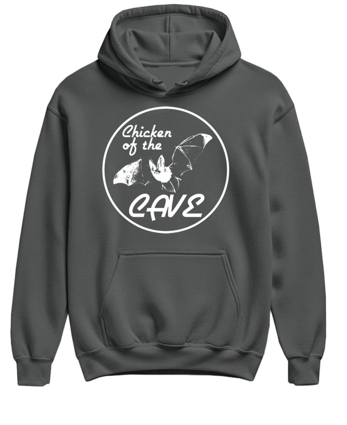 Chicken of the Cave — Charcoal Hoodie — front