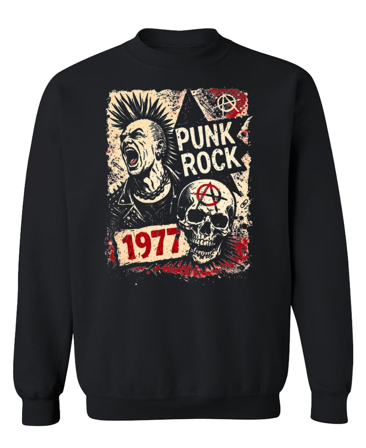 Punk Rock 1977 — Black Sweatshirt — front