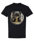 Ramen Cat — Black T-Shirt — front