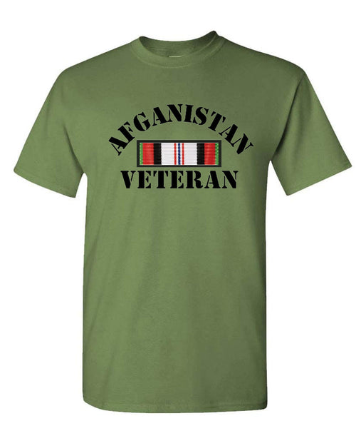 Afghanistan Veteran — Military Green T-Shirt — front