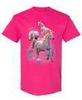 Unicorn Herd — Heliconia T-Shirt — front