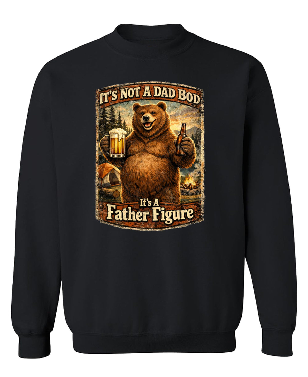 Dad Bod Father Figure — Black Sweatshirt — front