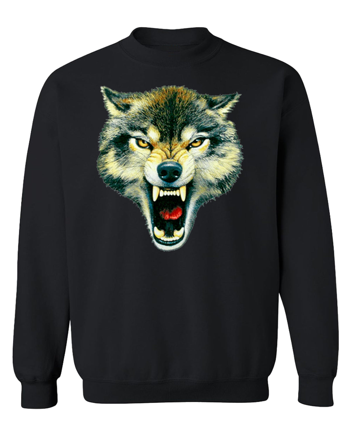 Snarling Wolf — Black Sweatshirt — front