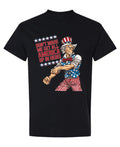 Uncle Sam Rolled-Up Sleeves — Black T-Shirt — front