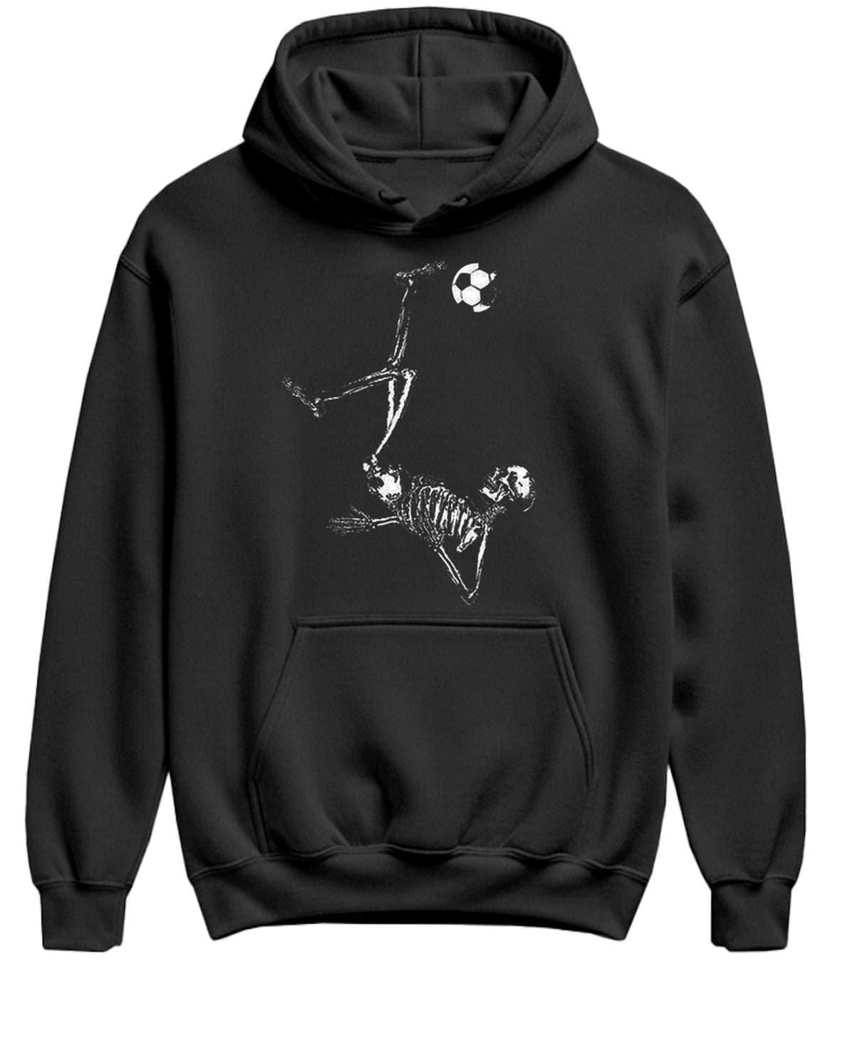 Soccer Skeleton — Black Hoodie — front