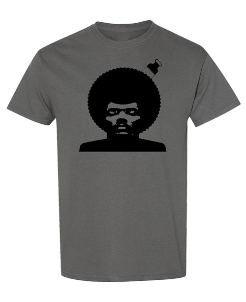Afro Face and Pick — Charcoal T-Shirt — front