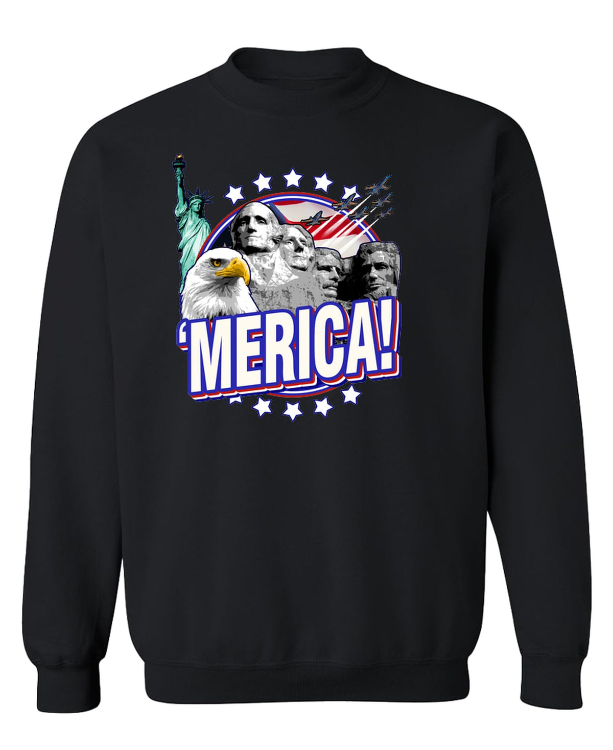 Merica — Black Sweatshirt — front