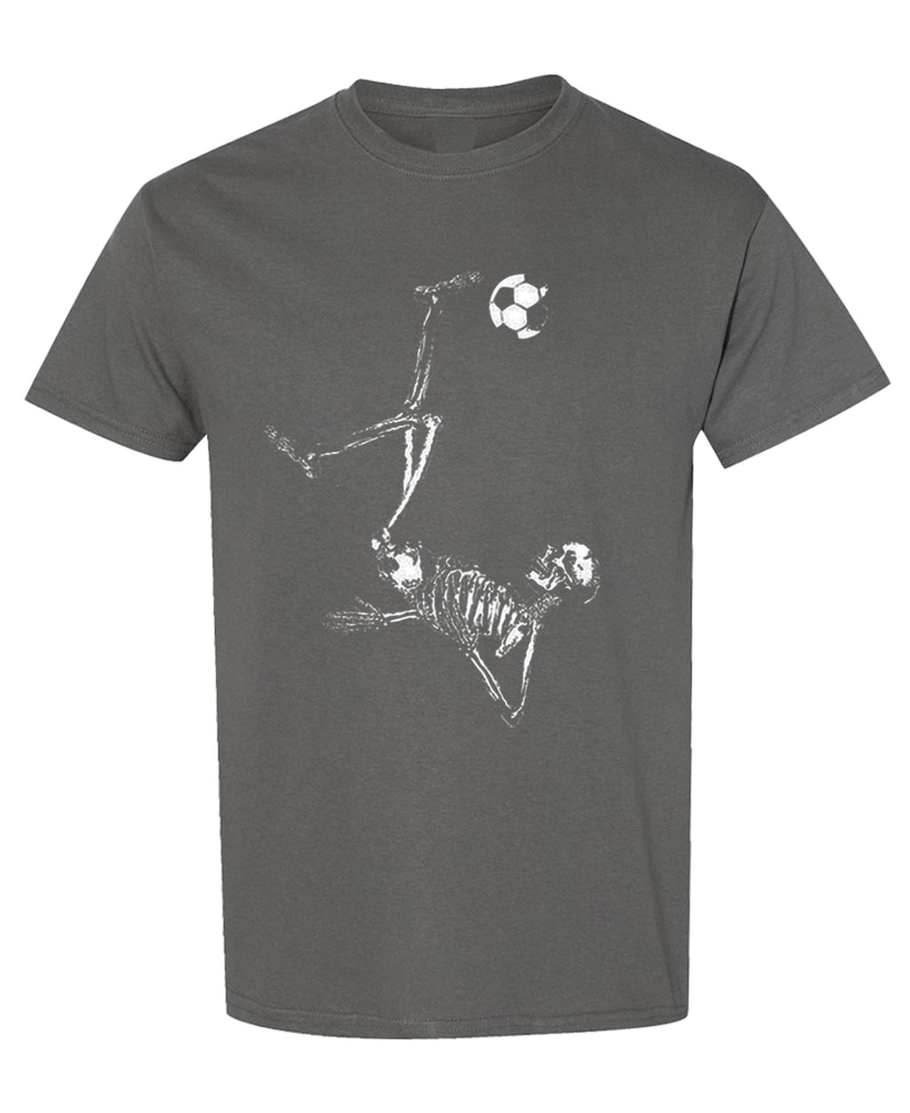 Soccer Skeleton — Charcoal T-Shirt — front