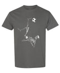 Soccer Skeleton — Charcoal T-Shirt — front